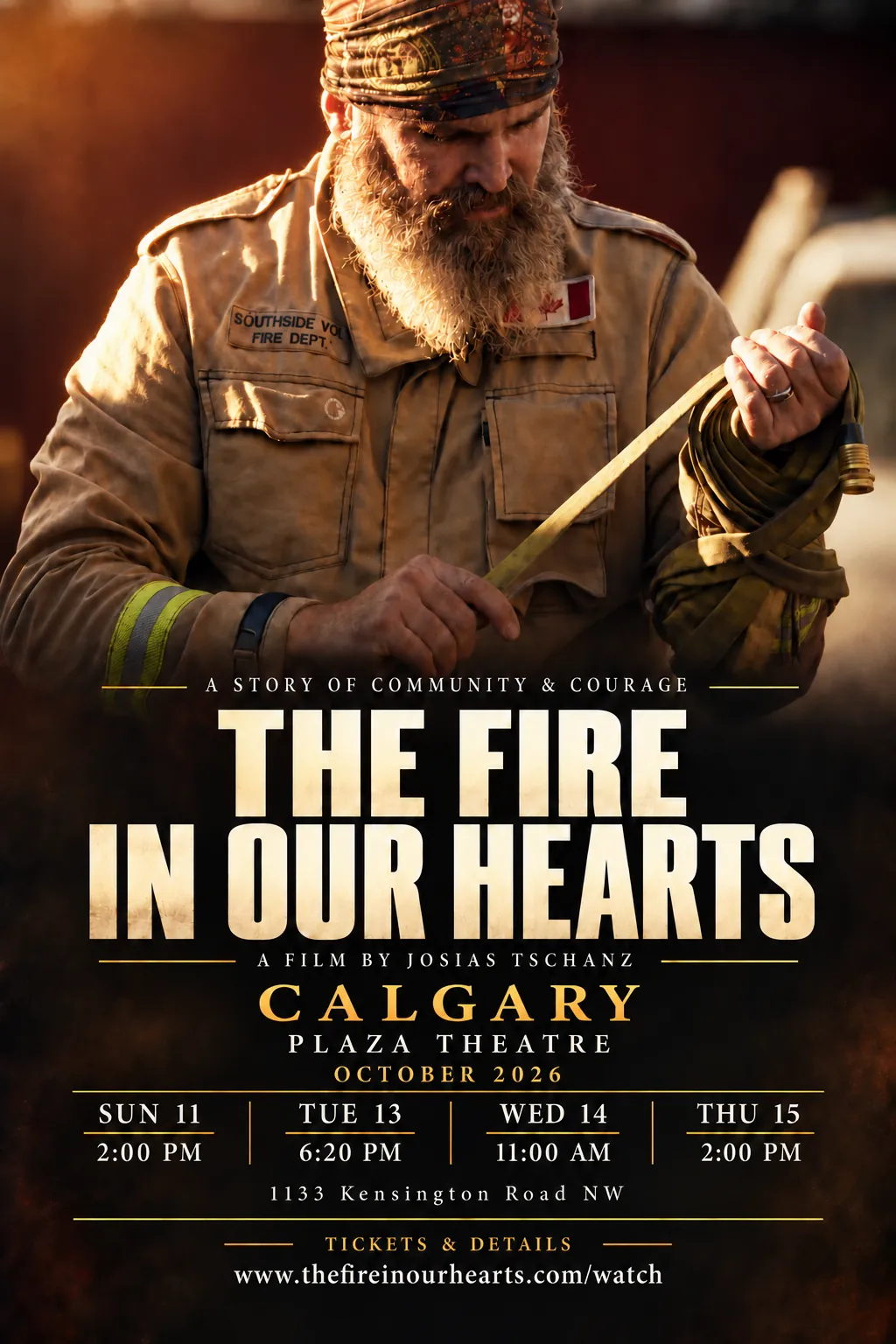Promo image for The Fire In Our Hearts, horses in a smoky northern landscape.